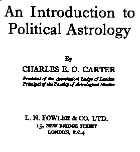 Voorkant van het boek An Introduction to Political Astrology