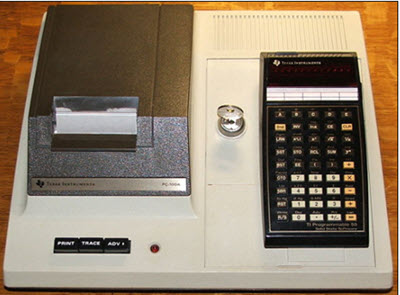 TI57 met thermische printer